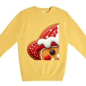 Funny Gingerbread Firefighter Christmas Gift Premium Crewneck Sweatshirt