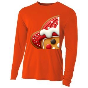 Funny Gingerbread Firefighter Christmas Gift Cooling Performance Long Sleeve Crew