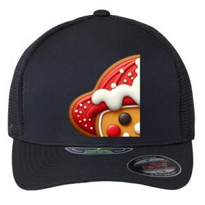 Funny Gingerbread Firefighter Christmas Gift Flexfit Unipanel Trucker Cap