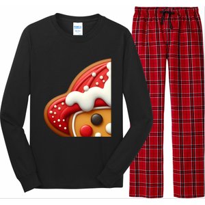 Funny Gingerbread Firefighter Christmas Gift Long Sleeve Pajama Set