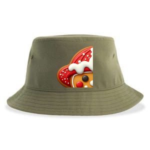 Funny Gingerbread Firefighter Christmas Gift Sustainable Bucket Hat