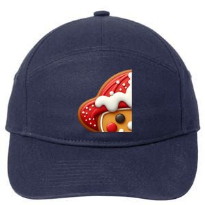 Funny Gingerbread Firefighter Christmas Gift 7-Panel Snapback Hat