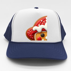 Funny Gingerbread Firefighter Christmas Gift Trucker Hat