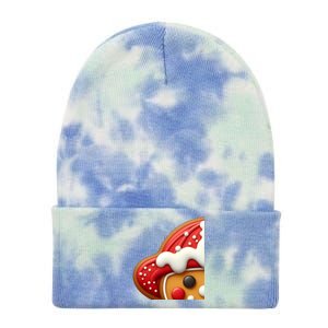 Funny Gingerbread Firefighter Christmas Gift Tie Dye 12in Knit Beanie