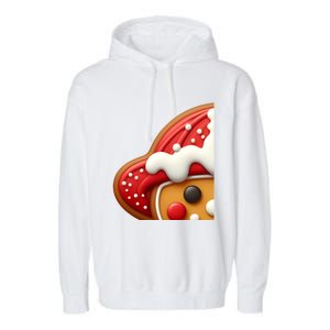 Funny Gingerbread Firefighter Christmas Gift Garment-Dyed Fleece Hoodie