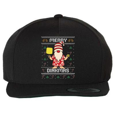 Funny Gnome Funny Pickleball Player Ugly Christmas Sweater Cute Gift Wool Snapback Cap