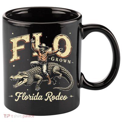 Flo Grown Florida Fl Alligator Rodeo 11oz C Handle Ceramic Mug