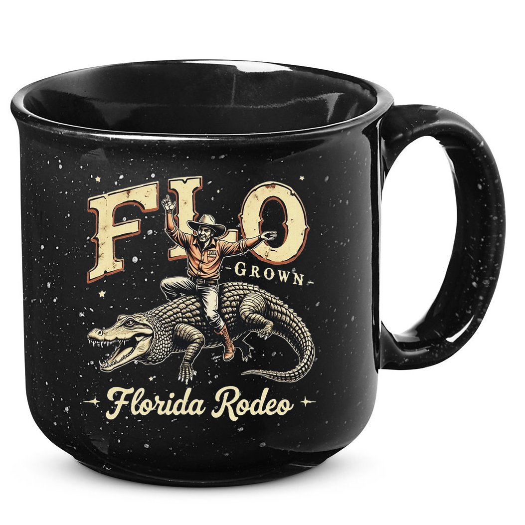 Flo Grown Florida Fl Alligator Rodeo 15oz Campfire Ceramic Mug