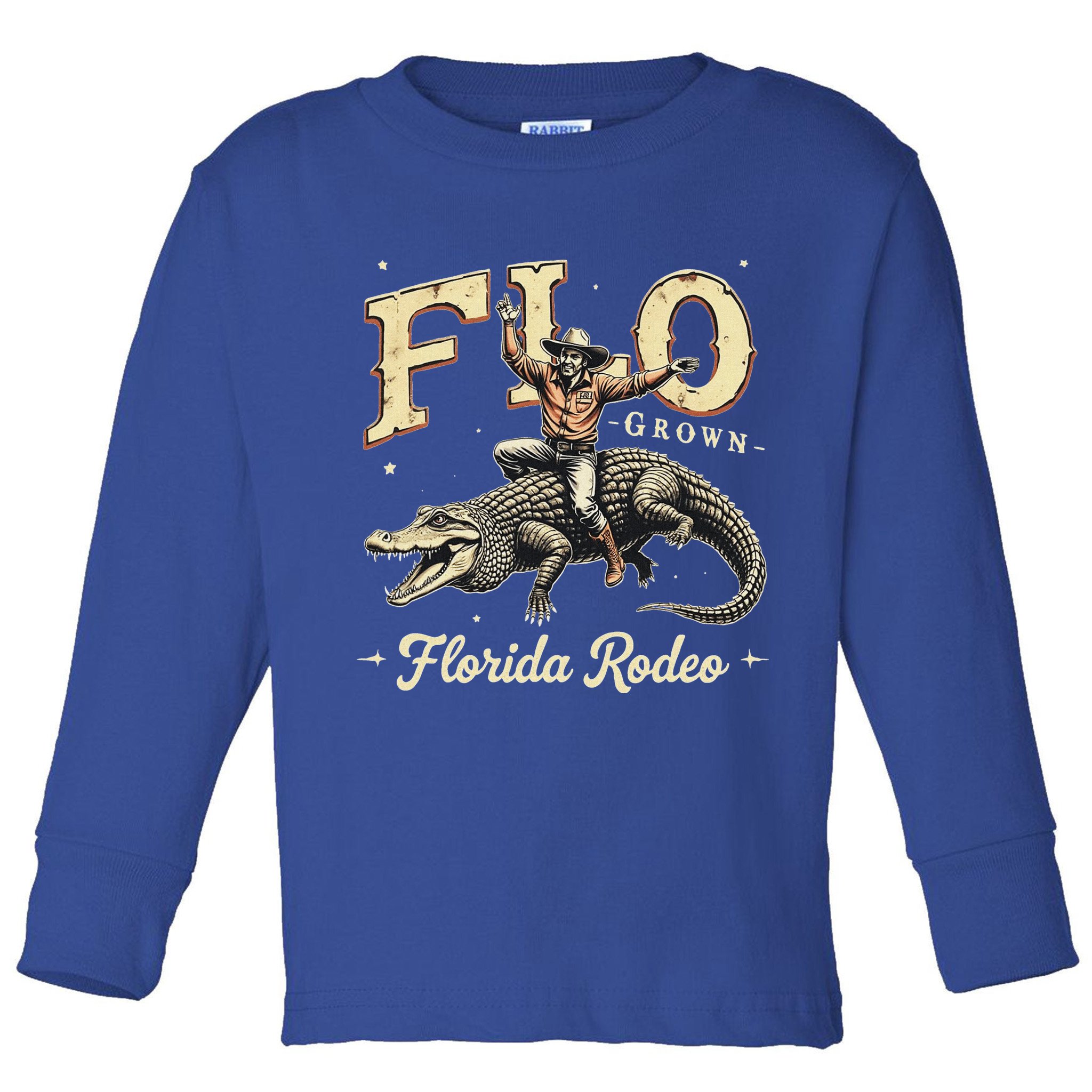 Flo Grown Florida Fl Alligator Rodeo Toddler Long Sleeve Shirt