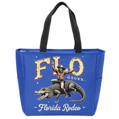 Flo Grown Florida Fl Alligator Rodeo Zip Tote Bag
