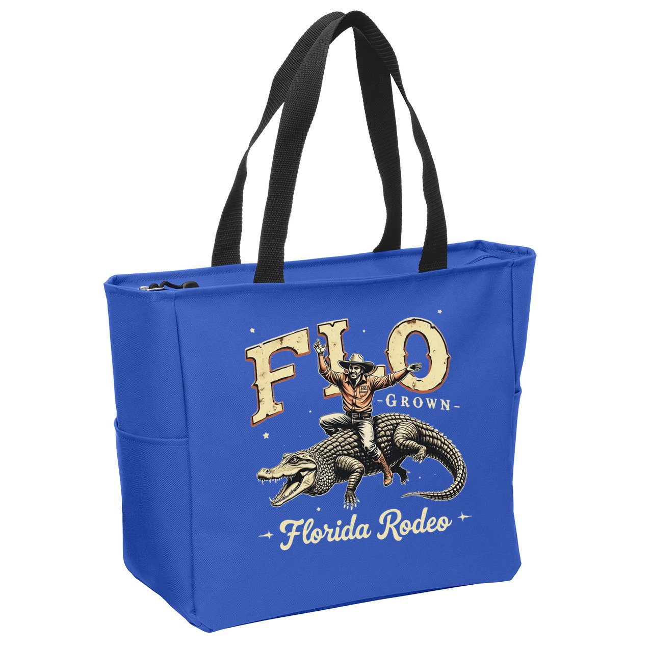 Flo Grown Florida Fl Alligator Rodeo Zip Tote Bag