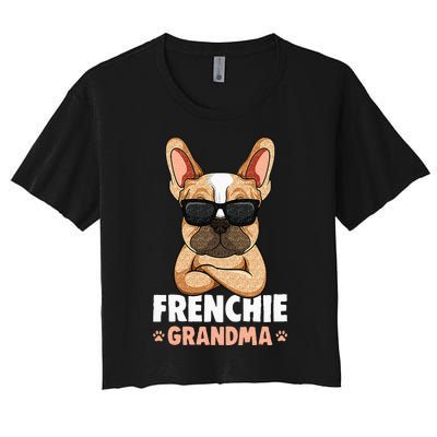 Frenchie Grandma French Bulldog Dog Women Women's Crop Top Tee