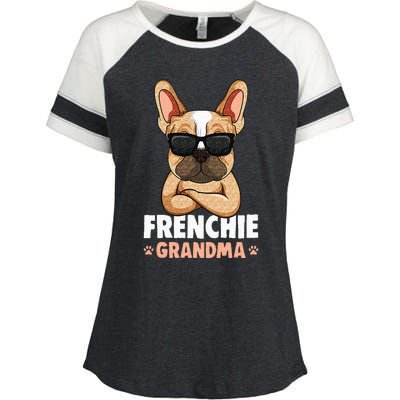 Frenchie Grandma French Bulldog Dog Women Enza Ladies Jersey Colorblock Tee