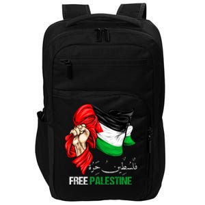 Free Gaza Free Palestine Flag Arabic Jerusalem Human Rights Impact Tech Backpack