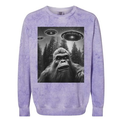 Funny Graphic For Bigfoot Sasquatch Alien Ufo Colorblast Crewneck Sweatshirt