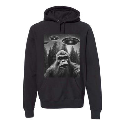 Funny Graphic For Bigfoot Sasquatch Alien Ufo Premium Hoodie