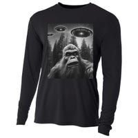 Funny Graphic For Bigfoot Sasquatch Alien Ufo Cooling Performance Long Sleeve Crew