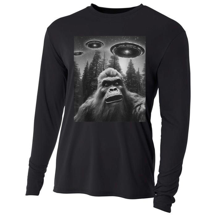 Funny Graphic For Bigfoot Sasquatch Alien Ufo Cooling Performance Long Sleeve Crew