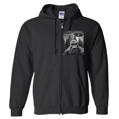 Funny Graphic For Bigfoot Sasquatch Alien Ufo Full Zip Hoodie