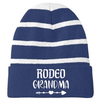 Funny Grandma Striped Beanie with Solid Band