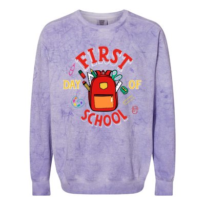 Funny Gift First Day Of School Gift Colorblast Crewneck Sweatshirt