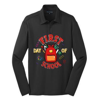 Funny Gift First Day Of School Gift Silk Touch Performance Long Sleeve Polo