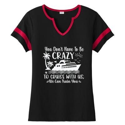 Funny Group Family Cruise Matching Ladies Halftime Notch Neck Tee