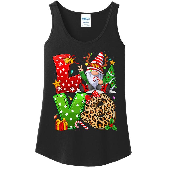 Festive Gnome Family Holiday Decor Ladies Essential Tank