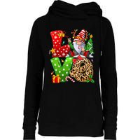 Festive Gnome Family Holiday Decor Womens Funnel Neck Pullover Hood