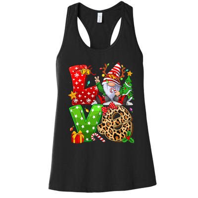 Festive Gnome Family Holiday Decor Women's Racerback Tank