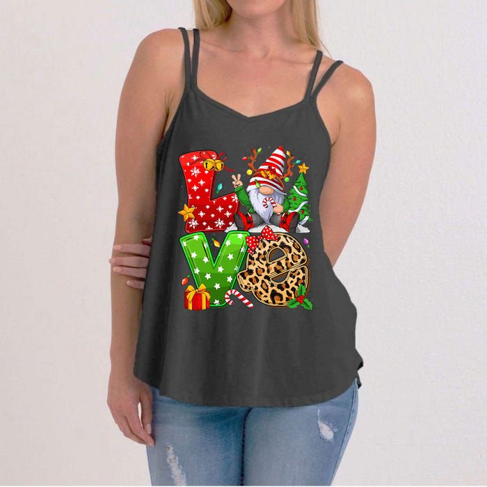 Festive Gnome Family Holiday Decor Women's Strappy Tank