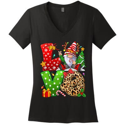 Festive Gnome Family Holiday Decor Women's V-Neck T-Shirt