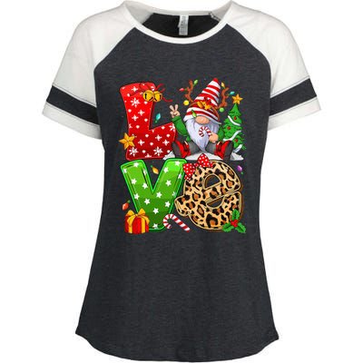 Festive Gnome Family Holiday Decor Enza Ladies Jersey Colorblock Tee