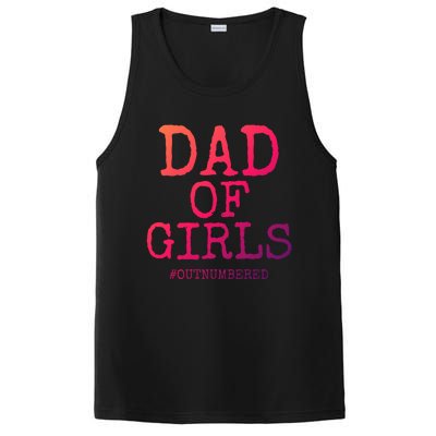 Father Gift From Daughters Funny Dad Of #Outnumbered Cool Gift PosiCharge Competitor Tank