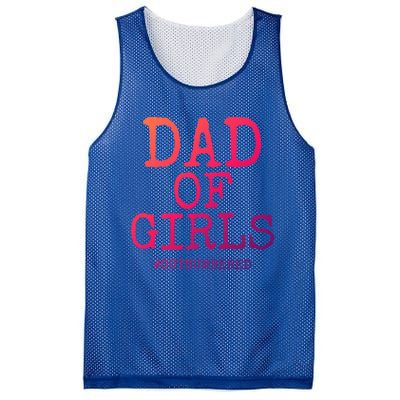 Father Gift From Daughters Funny Dad Of #Outnumbered Cool Gift Mesh Reversible Basketball Jersey Tank