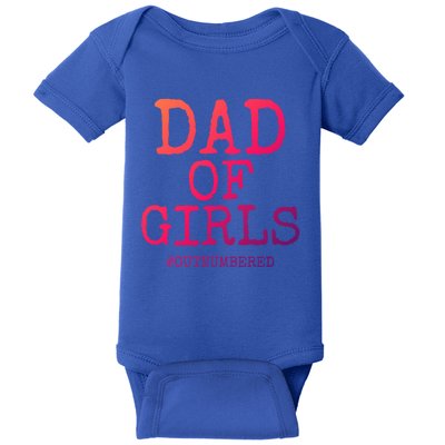 Father Gift From Daughters Funny Dad Of #Outnumbered Cool Gift Baby Bodysuit