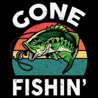 Funny Gone Fishing Bass Fish Doggie Tank
