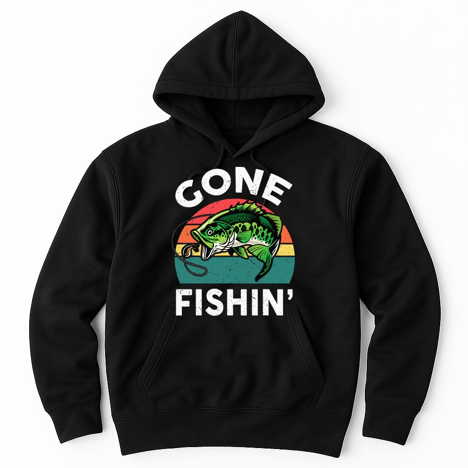 Funny Gone Fishing Bass Fish Hoodie