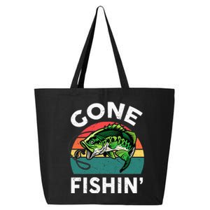 Funny Gone Fishing Bass Fish 25L Jumbo Tote