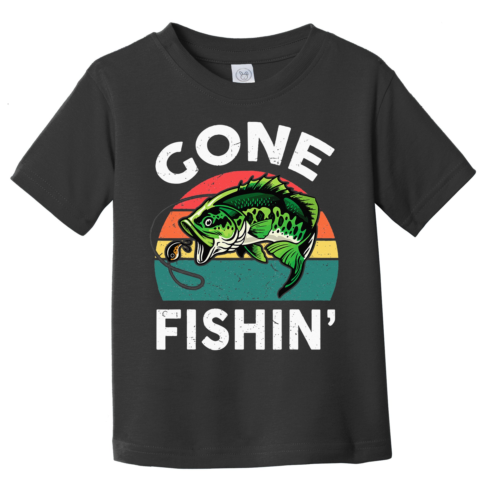 Funny Gone Fishing Bass Fish Toddler T-Shirt