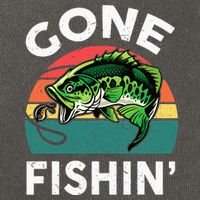 Funny Gone Fishing Bass Fish Cotton Canvas Backpack