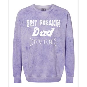 Funny Gift For Dad Father Best Freakin Dad Ever Gift Colorblast Crewneck Sweatshirt