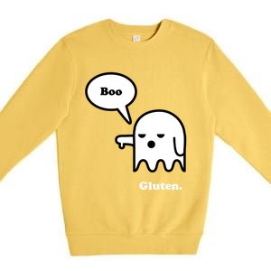 Funny Gluten Free Clothing Halloween Ghost Boo I Hate Gluten Gift Premium Crewneck Sweatshirt