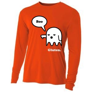 Funny Gluten Free Clothing Halloween Ghost Boo I Hate Gluten Gift Cooling Performance Long Sleeve Crew