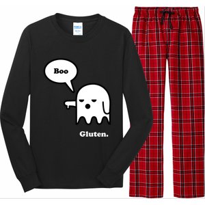 Funny Gluten Free Clothing Halloween Ghost Boo I Hate Gluten Gift Long Sleeve Pajama Set