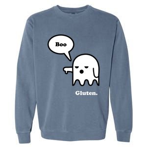 Funny Gluten Free Clothing Halloween Ghost Boo I Hate Gluten Gift Garment-Dyed Sweatshirt