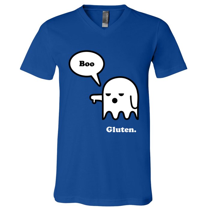 Funny Gluten Free Clothing Halloween Ghost Boo I Hate Gluten Gift V-Neck T-Shirt