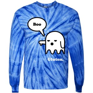 Funny Gluten Free Clothing Halloween Ghost Boo I Hate Gluten Gift Tie-Dye Long Sleeve Shirt