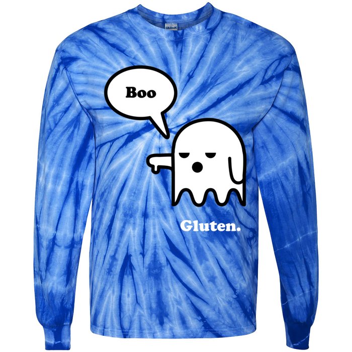 Funny Gluten Free Clothing Halloween Ghost Boo I Hate Gluten Gift Tie-Dye Long Sleeve Shirt