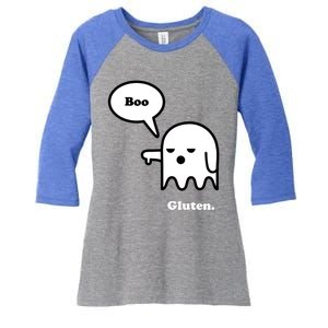 Funny Gluten Free Clothing Halloween Ghost Boo I Hate Gluten Gift Women's Tri-Blend 3/4-Sleeve Raglan Shirt